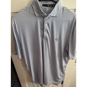 RLX Ralph Lauren Mens Striped Golf Polo Shirt Blue White Wicking Size Small